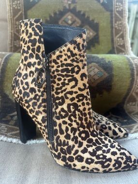 PAIGE Women's Leopard Print Kate Ankle Heel booties